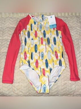 Snapper Rock Girls' "Rock the Board" Long-Sleeve Surf Suit, size 10, NWT